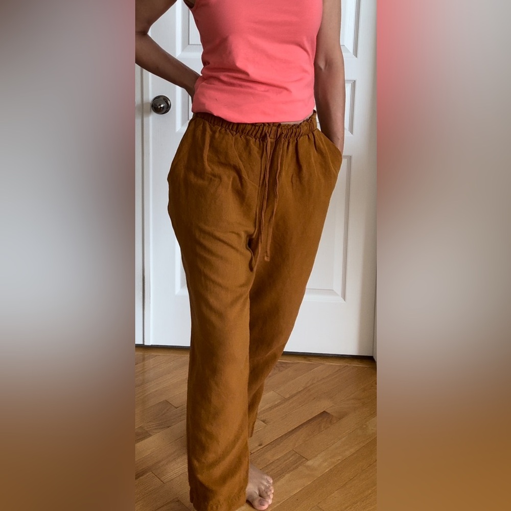 Massimo Dutti Brown Wide Leg Pants